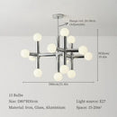 Modern chrome bauhaus glass hanging ceiling lamps for living room