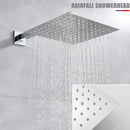 Modern chrome big rainfall shower faucet with digital display bathroom