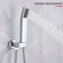 Modern chrome big rainfall shower faucet with digital display bathroom