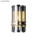 Modern chrome & black crystal wall sconce bedroom direct wired light
