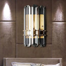 Modern chrome & black crystal wall sconce bedroom direct wired light