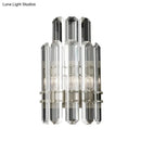 Modern chrome & black crystal wall sconce bedroom direct wired light
