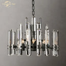 Modern chrome black metal crystal chandelier bedroom pendant light