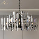 Modern chrome black metal crystal chandelier bedroom pendant light