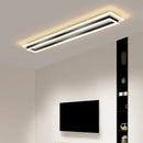Modern chrome & black rectangular dimmable led chandelier living room