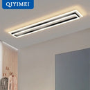 Modern chrome & black rectangular dimmable led chandelier living room