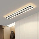 Modern chrome & black rectangular dimmable led chandelier living room