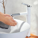 Modern chrome brass bathroom faucet vessel sink swivel spout tap