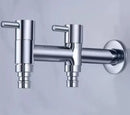 Modern chrome brass double handle garden faucet for outdoor and laundry