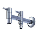 Modern chrome brass double handle garden faucet for outdoor and laundry