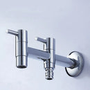 Modern chrome brass double handle garden faucet for outdoor and laundry