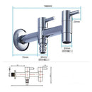 Modern chrome brass double handle garden faucet for outdoor and laundry