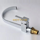 Modern chrome & brass dual hole kitchen tap