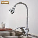 Modern chrome brass kitchen faucet with multifunction pull down spray