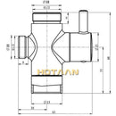 Modern chrome brass shattaf sprayer diverter for bathroom faucet