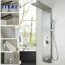 Modern chrome brass shower column with massage jets – bathroom