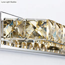 Modern chrome clear amber crystal led vanity light bathroom sconce