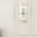 Modern chrome clear crystal cylinder wall sconce bedroom light