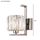 Modern chrome clear crystal drum wall lamp bedroom sconce