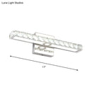 Modern chrome clear crystal led wall light bathroom sconce