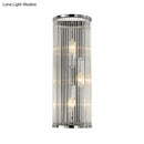 Modern chrome clear crystal shade wall light bedroom