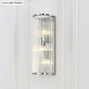 Modern chrome clear crystal shade wall light bedroom