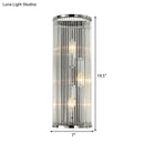 Modern chrome clear crystal shade wall light bedroom