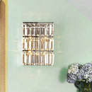 Modern chrome clear crystal wall lamp – bedroom rectangle sconce