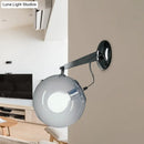 Modern chrome clear glass bubble wall sconce bedroom lamp