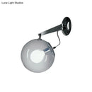 Modern chrome clear glass bubble wall sconce bedroom lamp