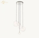 Modern chrome clear glass globe cluster chandelier living room light