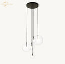 Modern chrome clear glass globe cluster chandelier living room light