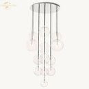 Modern chrome clear glass globe cluster chandelier living room light