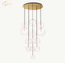 Modern chrome clear glass globe cluster chandelier living room light