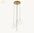 Modern chrome clear glass globe cluster chandelier living room light