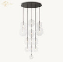 Modern chrome clear glass globe cluster chandelier living room light