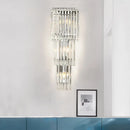 Modern chrome clear glass wall sconce light bedroom crystal lamp