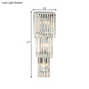 Modern chrome clear glass wall sconce light bedroom crystal lamp