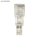 Modern chrome clear glass wall sconce light bedroom crystal lamp