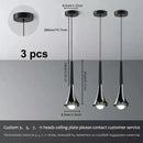 Modern chrome conical led rain pendant lamp bedroom light