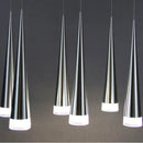 Modern chrome conical pendant light 5 pack for living room