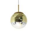 Modern chrome & copper glass ball led pendant light dining room