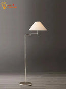 Modern chrome cream rocker arm floor lamp for living room