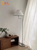Modern chrome cream rocker arm floor lamp for living room