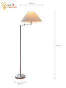 Modern chrome cream rocker arm floor lamp for living room