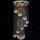 Modern chrome crystal ball design chandelier staircase light