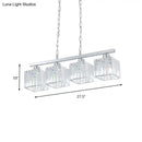 Modern chrome crystal block hanging lamp kit kitchen island light
