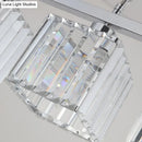 Modern chrome crystal block hanging lamp kit kitchen island light