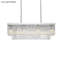 Modern chrome crystal block island light dining room e12 e14 pendant