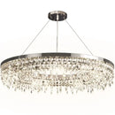 Modern chrome crystal circle led chandelier for living room decor
